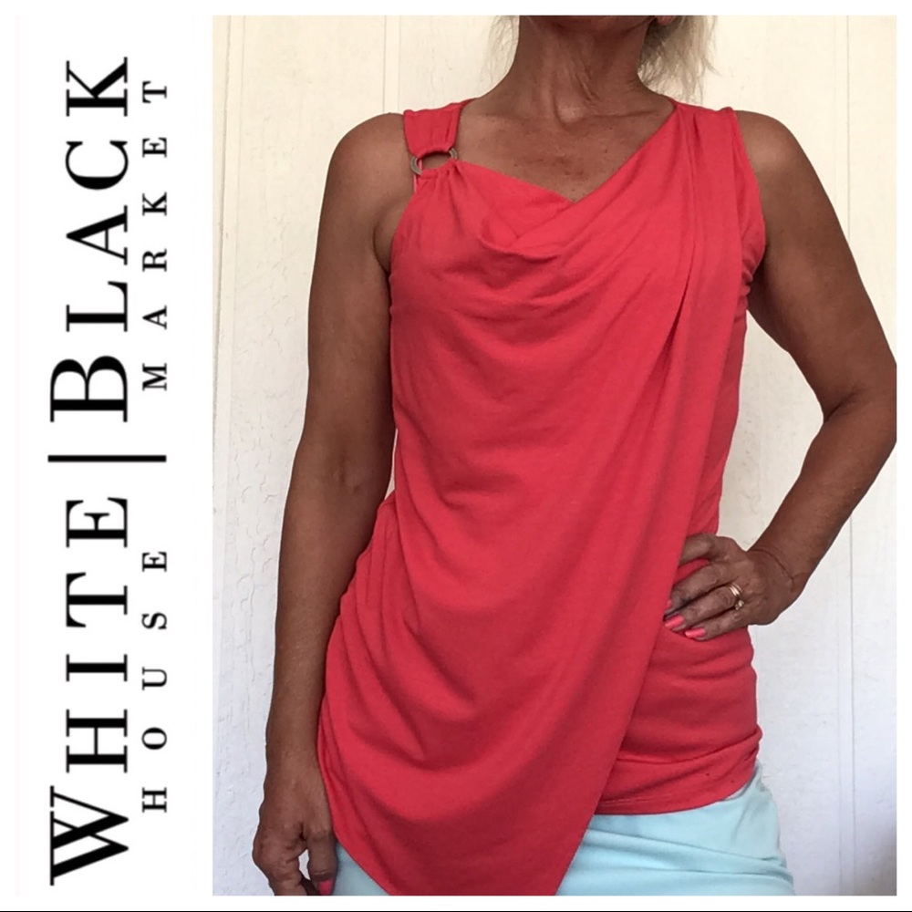 WHITE HOUSE BLACK MARKET ORANGE SLEEVELESS TOP SIZE XS.